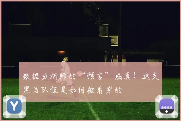 数据分析师的“预言”成真！这支黑马队伍是如何被看穿的
